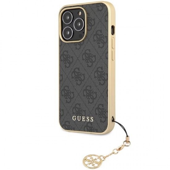 Guess 4G Charms Collection case for iPhone 14 Pro - gray