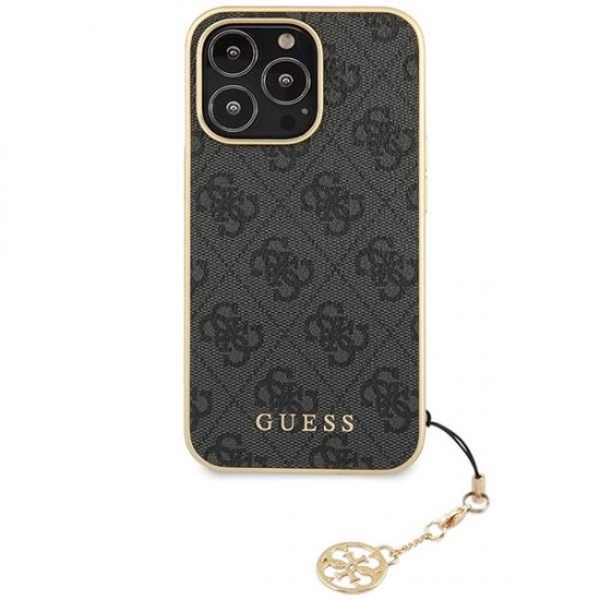 Guess 4G Charms Collection case for iPhone 14 Pro - gray