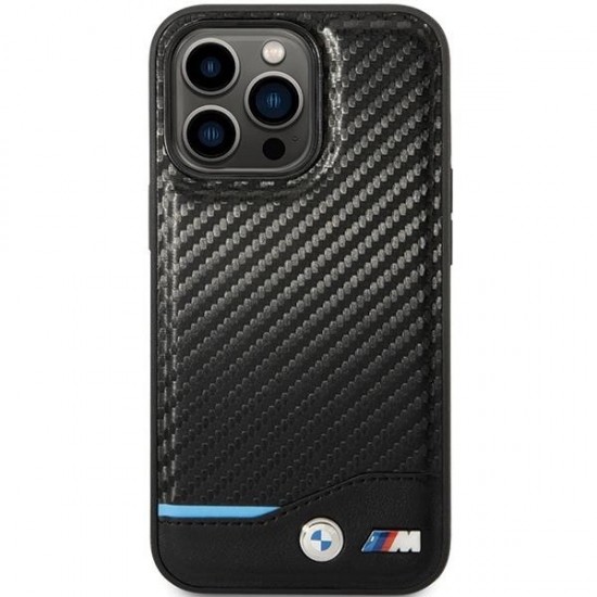 BMW Leather Carbon Case for iPhone 13 Pro Max - Black