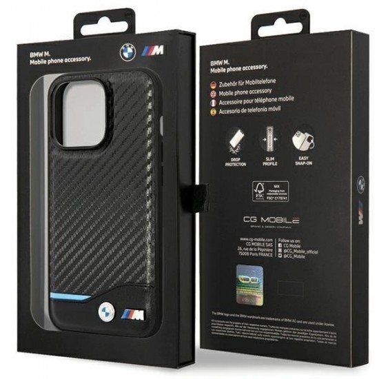 BMW Leather Carbon Case for iPhone 13 Pro Max - Black