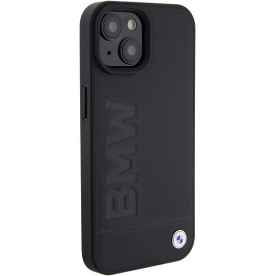 BMW Leather Hot Stamp case for iPhone 15 Plus - black