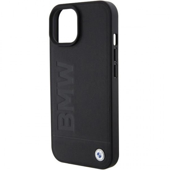 BMW MagSafe Leather Hot Stamp case for iPhone 15 Plus - black