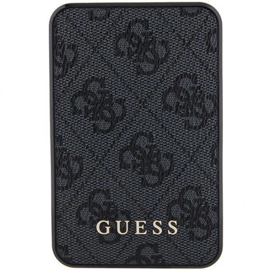 Guess Powerbank 15W GUPB5LP4GEGK 5000mAh black/black 4G Leather Metal Logo