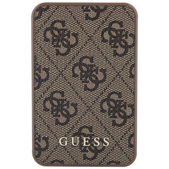 Guess Powerbank 15W GUPB5LP4GEGW 5000mAh brown/brown 4G Leather Metal Logo