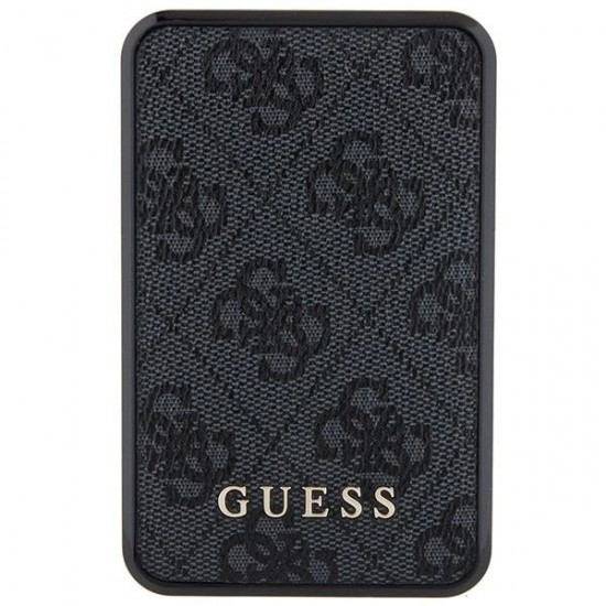 Guess Powerbank 18W GUPB10DP4GEGK 10000mAh black/black 4G Leather Metal Logo