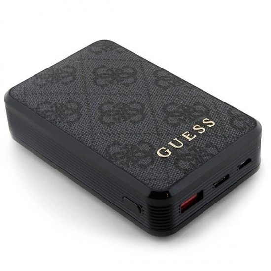 Guess Powerbank 18W GUPB10DP4GEGK 10000mAh black/black 4G Leather Metal Logo