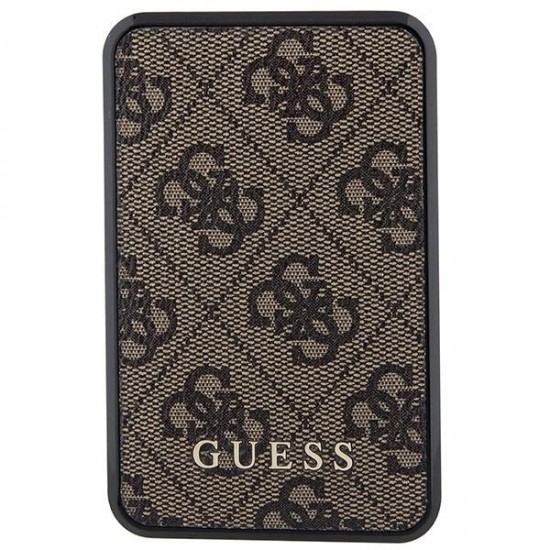 Guess Powerbank 18W GUPB10DP4GEGW 10000mAh brown/brown 4G Leather Metal Logo