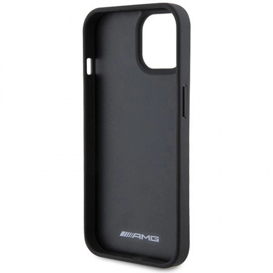 AMG Leather Debossed Lines case for iPhone 15 Plus - black