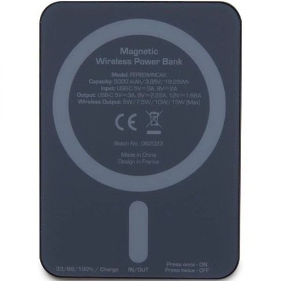 Powerbank Ferrari Metal Logo MagSafe 15W 5000mAh - black