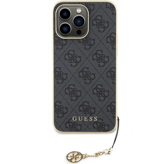Guess 4G Charms Collection case for iPhone 15 Pro Max - gray