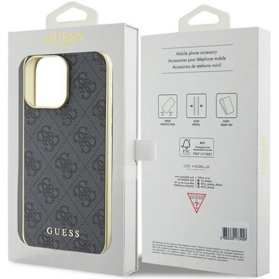 Guess 4G Charms Collection case for iPhone 15 Pro Max - gray