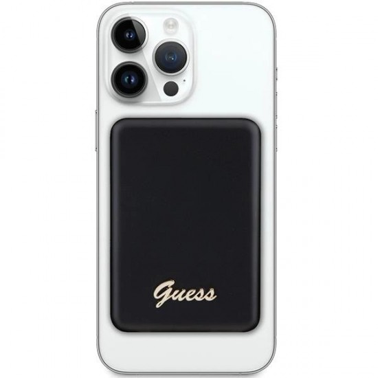Guess MagSafe Metal Script Logo induction power bank 15W 5000mAh - black
