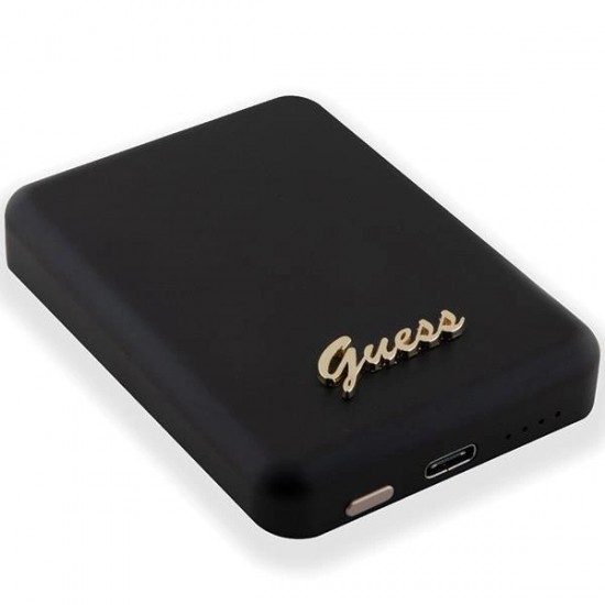 Guess MagSafe Metal Script Logo induction power bank 15W 5000mAh - black