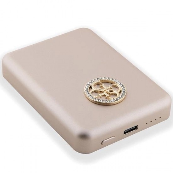 Guess MagSafe 4G Strassed Metal Logo induction power bank 5W 3000mAh - gold