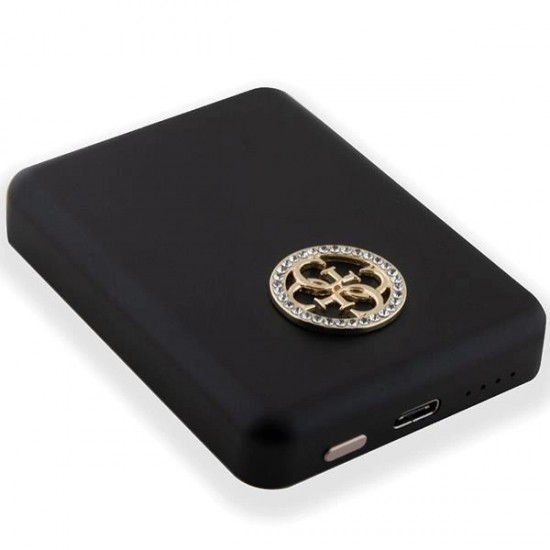 Guess MagSafe 4G Strassed Metal Logo induction power bank 5W 3000mAh - black
