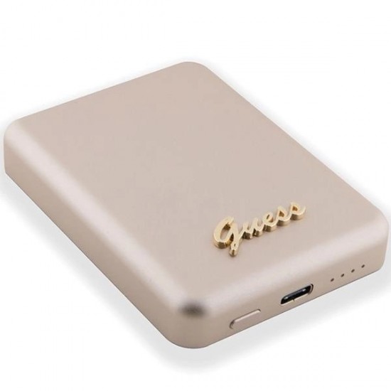 Guess MagSafe Metal Script Logo induction power bank 5W 3000mAh - gold