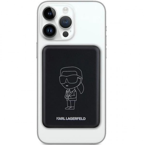 Karl Lagerfeld NFT Outline Ikonik MagSafe 5000mAh induction power bank - black