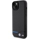 BMW Leather Carbon case for iPhone 15 Plus - black