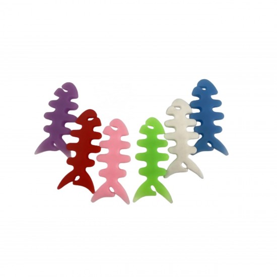 Fish-shaped headphone cable wrap - green