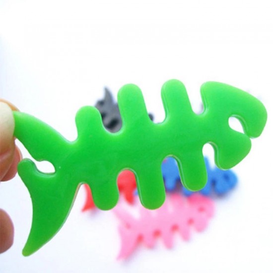 Fish-shaped headphone cable wrap - green