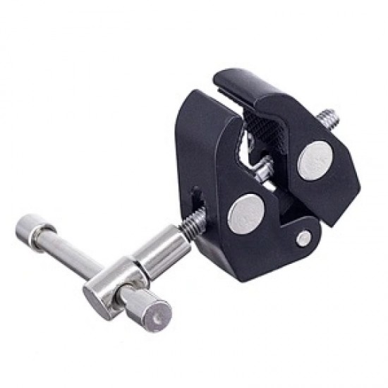 Clamping bracket for mounting accessories with 1/4 and 3/8 inch screw