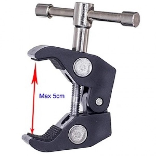 Clamping bracket for mounting accessories with 1/4 and 3/8 inch screw