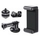 Phone/Sports Camera Holder with Adapter - Black