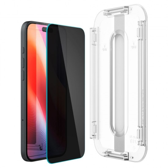 Spigen Glas.tR EzFit Privacy Tempered Glass for iPhone 15/16 with Adapter (2 pcs.)