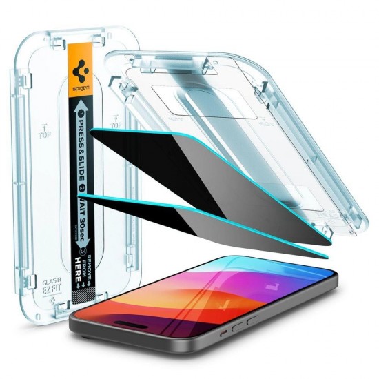 Spigen Glas.tR EZ Fit Privacy Tempered Glass for iPhone 15 Plus
