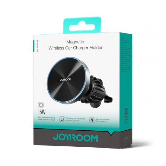 Joyroom Magnetic Car Holder Wireless Charger 15W for Air Vent Black (JR-ZS240 Pro)