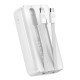 Mini power bank with built-in cables Joyroom JR-PBC06 30W 10000mAh - white