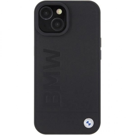 BMW Leather Hot Stamp case for iPhone 15 - black