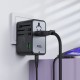 Acefast Z1 GaN 75W PD travel charger adapter 3x USB-C 2x USB-A - black
