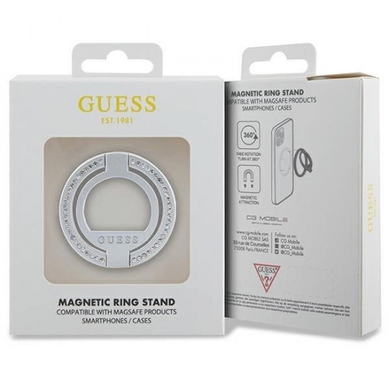 Guess MagSafe Ring Rhinestone holder - silver