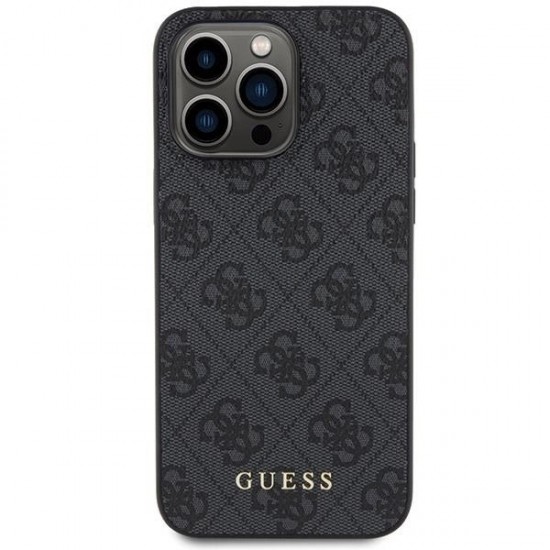 Guess 4G Metal Gold Logo iPhone 15 Pro Max Case - Gray