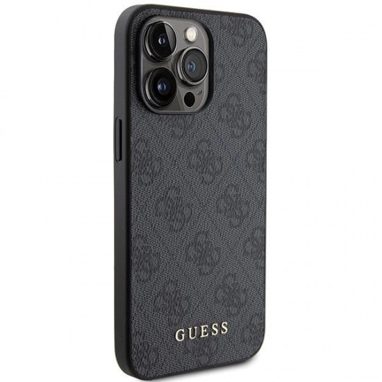 Guess 4G Metal Gold Logo iPhone 15 Pro Max Case - Gray