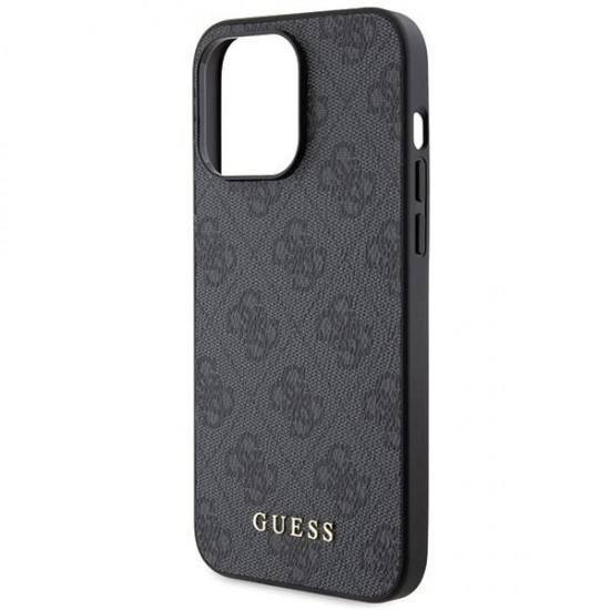 Guess 4G Metal Gold Logo iPhone 15 Pro Max Case - Gray