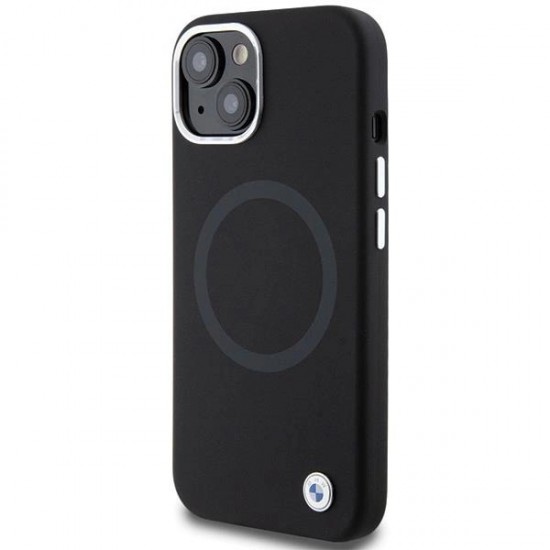 BMW Signature Liquid Silicone MagSafe case for iPhone 15 Plus - black