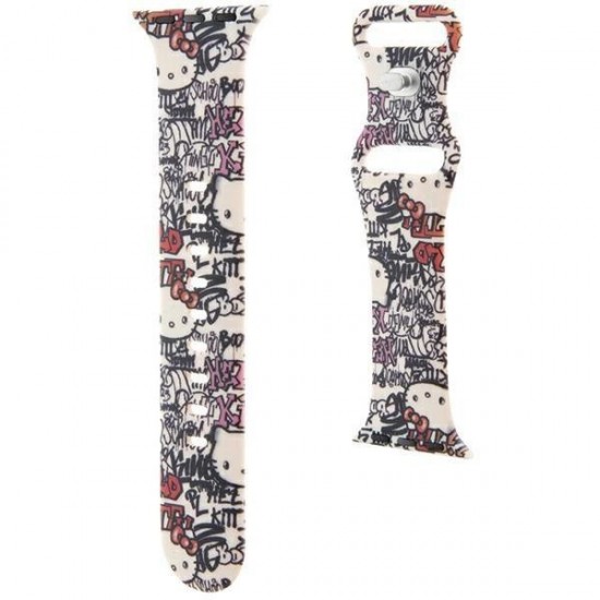 Hello Kitty Silicone Tags Graffiti strap for Apple Watch 38/40/41mm - beige