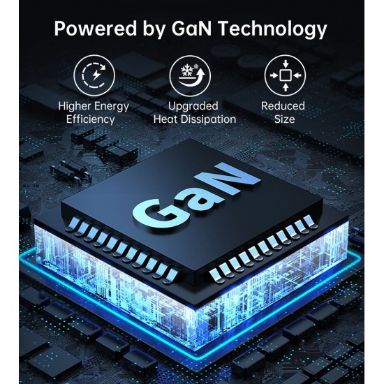 Choetech PD8008 100W GaN fast charger 2x USB-A / 2x USB-C - white