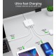 Choetech PD8008 100W GaN fast charger 2x USB-A / 2x USB-C - white