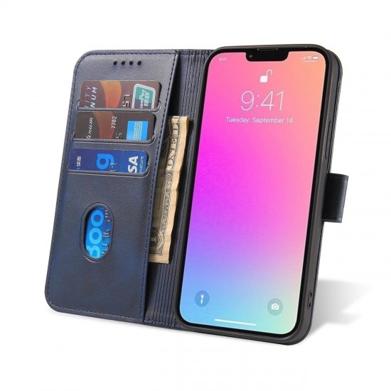Magnet Case for Samsung S24 Plus with flap and wallet - blue