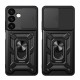 Hybrid Armor Camshield armored case for Samsung Galaxy S24+ with camera cover - black
