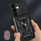 Hybrid Armor Camshield armored case for Samsung Galaxy S24+ with camera cover - black