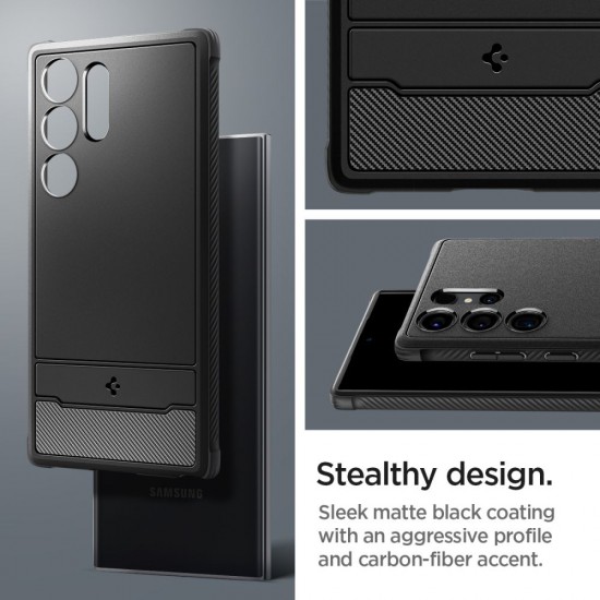 Spigen Rugged Armor Case for Samsung Galaxy S24 Ultra - Matte Black