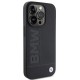 BMW Leather Hot Stamp iPhone 15 Pro Max Case - Black