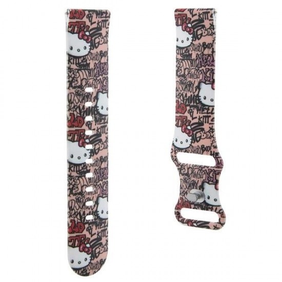 Hello Kitty Silicone Tags Graffiti strap universal 22mm - pink