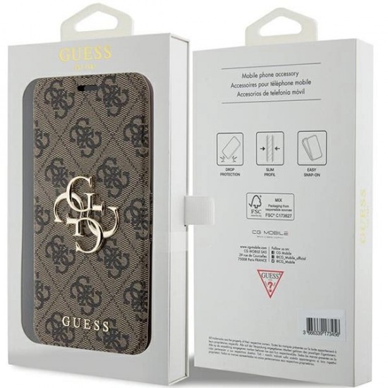Guess 4G Metal Logo case for iPhone 15 Pro - brown