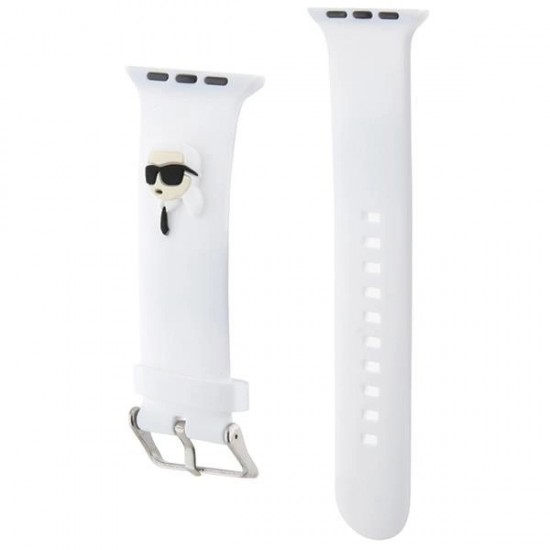 Karl Lagerfeld 3D Rubber Karl Head strap for Apple Watch 42/44/45/49mm - white