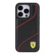 Ferrari Perforated Waves Metal Logo case for iPhone 15 Pro - black